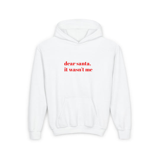 Dear Santa, It Wasn't Me Youth Hooded Sweatshirt